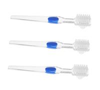 Anneome 3pcs Denture Cleaning Brush Double Sided Hard Toothbrush for Fake Teeth Travel Friendly Tool for Daily Oral Care and Precision Cleaning