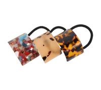 Anneome 3pcs Elastic Hair Ropes with Geometric Half Buckle Ponytail Holders for Women Strong Grip Hair Bands in Light Amber Purple for Daily Styling