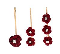 Anneome 3pcs Elegant Rose Flower Hair Clips with Pearl Accents Vintage-inspired Hair Pins for Women and Teen Bridal and Wedding Accessories
