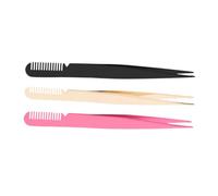 Anneome 3pcs Eyelash Tweezers with Comb Portable Stainless Steel Beauty Tool for False Lash Application Lightweight Precision Eyelash Applicator Suitable for Professionals and Beginners