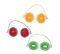 Anneome 3pcs Fruit Gel Eye Ice Patches Cold Compress for Eyes with Elastic Band Soothes Dryness Reduces Puffiness Dark Circles Portable Cooling Mask and Headache Relief