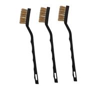Anneome 3pcs Mini Brass Wire Brushes Rust Removal Cleaning Brush for Bricks Stoves Sinks Dense Bristles for Home Grill Cleaner and Rust Removal