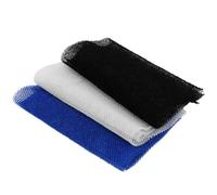 Anneome 3pcs Nylon Exfoliating Shower Scrubber Set for Body, Back and Bath - Mesh Texture Bathing Cloths in Blue, White and Black - Sturdy Back Exfoliating Tool for Daily Use