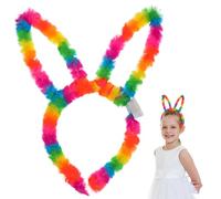 Anneome 3pcs Plush Rainbow Light-up Cartoon Ear Hair Headbands and Adults, Soft Performance Hair Props with LED Glow, Cute Ear Decor Accessories for Party and Festival