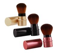 Anneome 3Pcs Portable Retractable Makeup Brushes Travel Cosmetic Applicators for Foundation Powder Blending No Shedding Chic Design for Women the Go