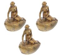 Anneome 3pcs Resin Mermaid Figurines Set Ocean-inspired Miniature Sculptures for Garden Decor Flower Pot Ornaments Succulent Planter Accessories and Cake Toppers