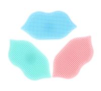 Anneome 3Pcs Soft Silicone Facial Cleansing Brush with Gentle Exfoliating Lip Brush Manual Face Scrubber for Sensitive Skin Suction Cup Handle for Secure Grip Lightweight Skincare Tools