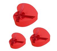 Anneome 3Pcs Valentine’S Day Heart Shape Boxes Set, Red Paper Storage Containers with Lid, Large Candy Treat Packaging for Wedding and Romantic Presents