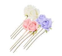 Anneome 3pcs Vintage Chinese Style Peony Flower Hairpins Lightweight Updo Hair Sticks for Women Elegant Bun Hairstyle Accessories Cultural Gift