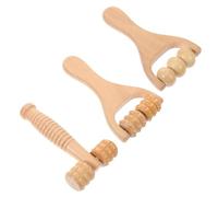Anneome 3pcs Wooden Massage Roller for Back Neck Foot and Leg Portable Lightweight Wood Therapy Massager Tool for Muscle Relief and Acupoint Stimulation at Home Travel