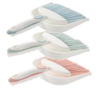 Anneome 3sets Mini Desktop Broom and Dustpan Handheld Cleaning Kit Fluffy Duster for Home Office and Spaces