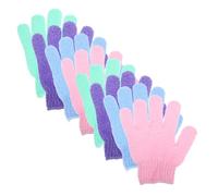 Anneome 4 Pairs Five Finger Bath Gloves Woman Bath Scrub Exfoliate Shower Body Scrubber Shower Gloves Exfoliating Men Exfoliation Random Color