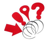 Anneome 4 Pcs Headband with Red Question Mark Arrow Location Symbols Lightweight Embellished Hair Bands for Party Festival Parade Concert Flexible Fit for Women