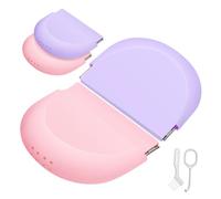 Anneome 4 Pcs Silicone Retainer Case Portable Compact Denture Holder with Tight Pinch Closure Easy to Clean Cute Pink and Purple Storage Boxes for Travel