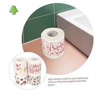 Anneome 4 Rolls Christmas Printed Toilet Paper Soft Decorative Xmas Tissue Paper with Festive Tree Gift Box Letter and Patterns for Holiday Bathroom Party Use