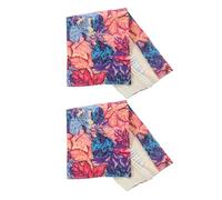 Anneome 48-Pocket Canvas Pencil Roll Holder with Handmade Colorful Maple Leaf Design, Lightweight Portable Organizer for Watercolor Brushes, Oil Paint Tools, and Sketching Supplies, 2pcs Set