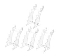 Anneome 4Pcs Arc-shaped Acrylic Display Rack Compact Eyeliner and Eyebrow Pencil Holder Makeup Stand Desk Organizer for Office and Home Workspace