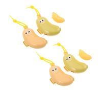 Anneome 4pcs Banana Toothbrush Head Cover Portable Dustproof Toothbrush Container with Integrated Toothpaste Holder for Travel Home Business Trips Dorms