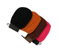 Anneome 4pcs Bath Glove Scrubber Exfoliating Shower Mitts for Dead Skin Removal Deep Cleansing Body Scrub Gloves with Elastic Wrist Band Comfortable in Brown Rose Red