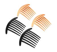 Anneome 4pcs Crescent Long-toothed Hair Comb Mini Hair Combs for Women Bun Small Wide Tooth Accessories Pick Thin Side for Women Resin