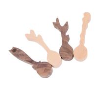 Anneome 4pcs DIY Wooden Spoon Kit for Beginners Unfinished Walnut Beechwood Blanks for Whittling Semifinished Craft Blocks for Hobbyists and Handicraft Enthusiasts Easy Woodcarving Project