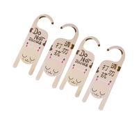 Anneome 4Pcs Double Side Plastic Do Not Disturb Sign Door Hangers Hotel Home Office Door Knob Tags Easy to Read Clear Text