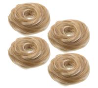 Anneome 4pcs Elastic Hair Bun Scrunchies for Women Soft Synthetic Hairpiece for Messy Buns Secure Fit for Dance Sports Lightweight Updo Accessory for Daily Party Styling