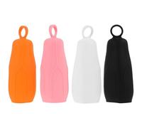 Anneome 4pcs Elastic Travel Container Sleeves Silicone Leak-proof Multipurpose Bottle Covers for Shampoo Shower Gel Toiletries, Assorted Colour, for Travel