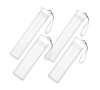 Anneome 4pcs Extendable Clear Plastic Brush Storage Tubes with Spiral Design Versatile Watercolor Pen and Paintbrush Holder for Artists Lightweight Portable Organizer for Studio Classroom