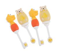 Anneome 4pcs Extra Soft Toothbrush for Boy Girl Years Gentle Oral Cleaner with Mini Brush Head Soft Bristles for Sensitive Gums Cute Cartoon Design Featuring Bears and Dinosaurs