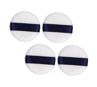 Anneome 4Pcs Fluffy Powder Puff with Ribbon Soft Velour Compact Foundation Applicator for Face Makeup Suitable for All Skin Types Easy to Clean and Lightweight