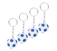 Anneome 4pcs Football Keychain Blue White Soccer Bag Hanging Decor Charm for Boys Football Match Favors Cute Schoolbag Pendant