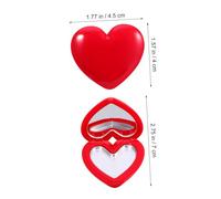 Anneome 4pcs Heart-Shaped Compact Cosmetic Cases with Mirror Portable Empty Lip Holders for DIY Lipstick and Eyeshadow Storage Makeup Containers in Pink Red Rose Grapefruit Colors