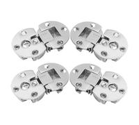 Anneome 4pcs Hidden Hinge Hinges for Kitchen Cabinets Hidden Cabinet Door Flush Cupboard Adjustable Door Hardware Silver Zinc Alloy