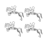 Anneome 4pcs Horse Pendant Charm for Jewelry Making Small Man Riding Design for DIY Earrings Necklaces Bracelets and Crafts Versatile Decoration for Home Office