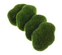 Anneome 4Pcs Lifelike Artificial Moss Stones Realistic Faux Moss Blocks for Micro Landscape Crafting Succulent DIY Decoration and Planters Green Decorative Faux Balls