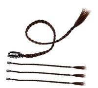 Anneome 4pcs Long Braided Ponytail Extension for Women Heat-resistant Hair Piece with Natural Chic Color Skin-friendly Clip-in Hair Extensions for Stylish Braids and Versatile Looks