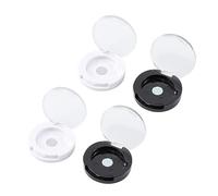 Anneome 4Pcs Magnetic Empty Eyeshadow Boxes Single Color Makeup Accessories Compact Powder Blush Foundation Storage Organizer White and Black