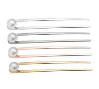 Anneome 4pcs Metal Pearl Hair Forks Hair Pins for Women Elegant Chignon Bun Styling Tool in Gold Silver Rose Gold and Gun Color and Fixing