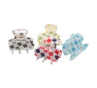 Anneome 4pcs Mini Hair Claw Clips Set Stylish Small Hair Claw Clips for Women Place Elegant French Design Green Blue Red and Grey