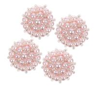 Anneome 4pcs Pink Faux Pearl Buttons Shank Replacement for Coats Jackets Cardigans Wedding Dresses DIY Sewing Craft Supplies