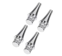 Anneome 4pcs Point Drill Tip Diamond Drilling Pen Nibs Diamond Pen Tip Metal Nibs Accessories Silver Stainless Steel
