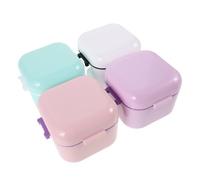 Anneome 4pcs Portable Nail Tool Cleaning Box with Drain Basket and Thickened Filter Mesh, Nail Drill Bit Organizer Storage Case for Manicure and Salon Supplies, Multi-color Set