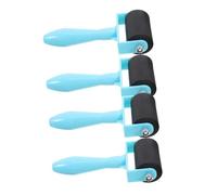 Anneome 4pcs Portable Rubber Rollers with Plastic Handles Wear Resistant Rollers for Household Printmaking and Craft Ink Application Easy to Clean and Use