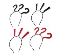 Anneome 4pcs Question Mark Hair Band Novelty Punctuation Headbands for Halloween Party Christmas Events Eye Catching Hair Accessories for Women Comfortable Design for Daily Wear
