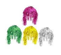 Anneome 4pcs Realistic Curly Wigs for Women Comfortable Breathable Daily Wear and Special Occasions Antistatic Smooth Synthetic Hair in Silver Gold Rose Red Green