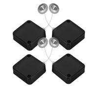 Anneome 4pcs Retractable Steel Wire Rope Lock Box with Lock Catch and Round Iron Cap, 1m Telescopic Stainless Steel Cable Holder for Electronics Theft Prevention and Security