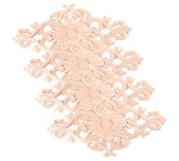 Anneome 4pcs Retro Carved Wood Appliques Decorative Onlay for Bed Door Cabinet Furniture Accents DIY Wood Overlay for Wall and Window Decor
