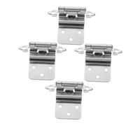 Anneome 4Pcs Self-Closing Cabinet Hinges Brushed Nickel 3/8 Inch Flush Mount Concealed Kitchen Cupboard Door Hinges Soft Close Wardrobe Furniture Hardware