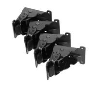 Anneome 4pcs Self Locking Folding Table Leg Hinges Metal Brackets Black Copper Finish for DIY Furniture Quick Installation Foldable Desk Chair Bed Cabinet Hardware Support